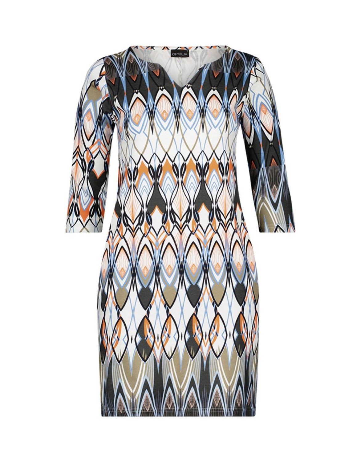 Grote maten damesmode MATELOOS grote maten Designers Clothing Ophilia jurk Yara print cotton